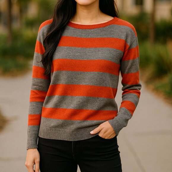 J Crew Wool Alpaca Stripe Sweater Women's Size XS Extra Small Long Sleeves - Picture 1 of 6